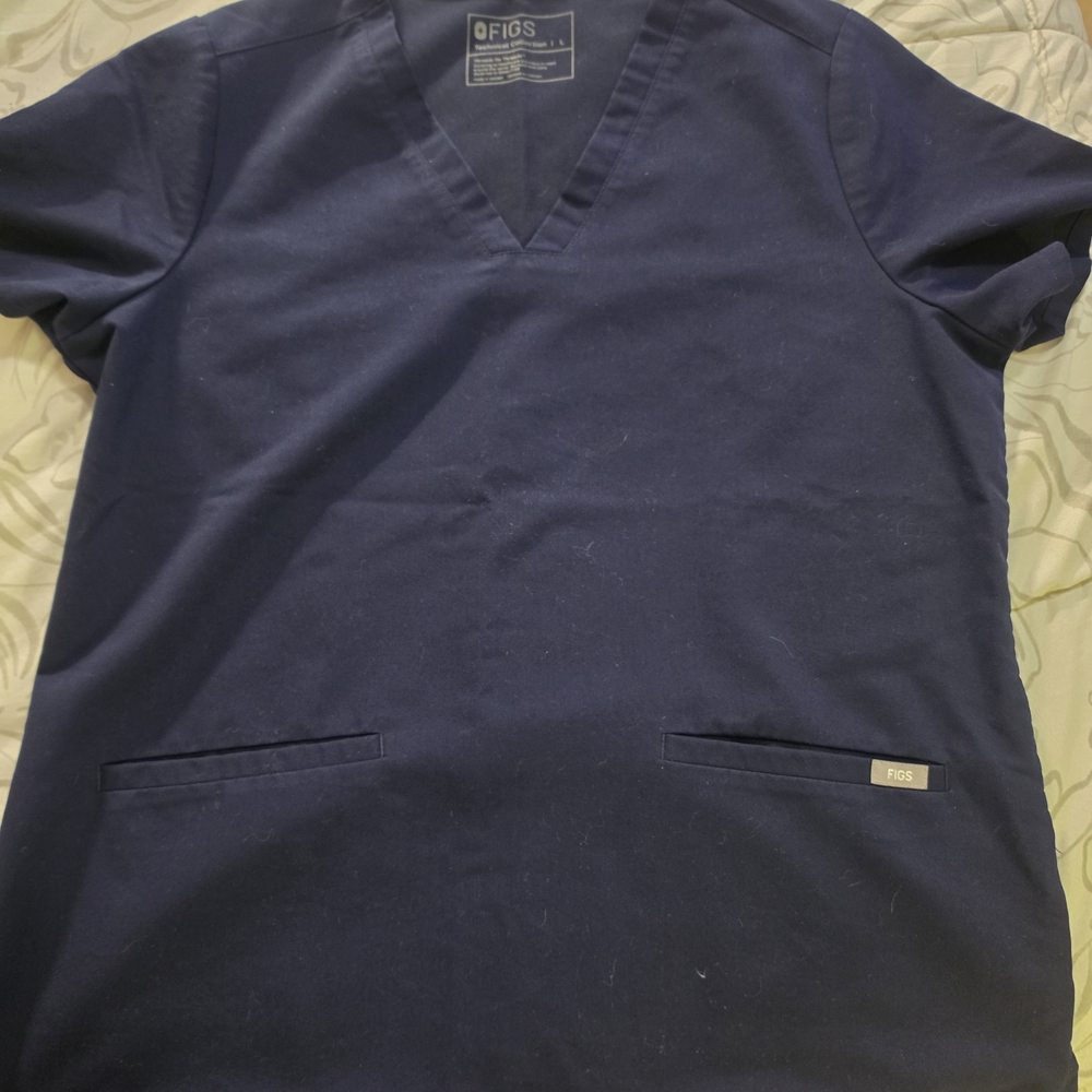 FIGS Navy V-Neck Scrub Top